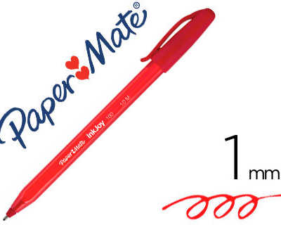 stylo-bille-paper-mate-inkjoy-100-cap-criture-fine-rouge