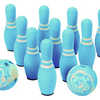 KIT INITIATION BOWLING MOUSSE CONTIENT 10 QUILLES 2 BALLES 1 SAC DE RANGEMENT COLORIS BLEU