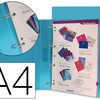 CLASSEUR LIDERPAPEL 4 ANNEAUX 25MM A4 260X315MM POLYPROPYLENE DOS 40MM PORTE-CARTES VISITE COLORIS BLEU CLASSEUR LIDERPAPEL 4 ANNEAUX 25MM A4 260X315MM POLYPROPYLENE DOS 40MM PORTE-CARTES VISITE COLORIS BLEU