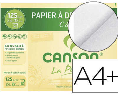 papier-dessin-canson-c-agrain-crayon-encre-gouache-feutre-125g-a4-pochette-12f