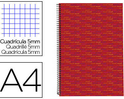 cahier-spirale-liderpapel-mult-ilider-a4-210x297mm-140f-70g-m2-quadrillage-5mm-micro-perfor-4-trous-coil-lock-rouge