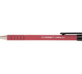 stylo-bille-q-connect-lamda-ra-tractable-acriture-moyenne-0-5mm-pointe-matal-corps-caoutchouc-couleur-encre-rouge