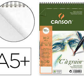 bloc-spirale-canson-c-agrain-croquis-dos-tres-rigide-180g-a5-148x210mm-30f