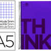 CAHIER SPIRALE LIDERPAPEL SÉRI E THINK A5 148X210MM 140F 80G/M2 5X5MM 6 TROUS COIL-LOCK BANDES 5 COULEURS COLORIS VIOLET CAHIER SPIRALE LIDERPAPEL SÉRI E THINK A5 148X210MM 140F 80G/M2 5X5MM 6 TROUS COIL-LOCK BANDES 5 COULEURS COLORIS VIOLET