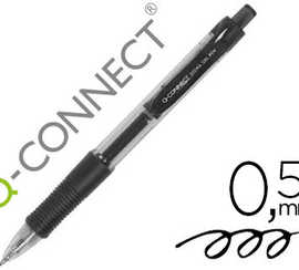 stylo-bille-q-connect-sigma-ecriture-moyenne-0-5mm-encre-gel-ratractable-corps-plastique-translucide-coloris-noir