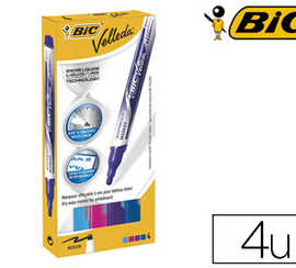 marqueur-bic-velleda-pocket-ef-facable-pointe-ogive-traca-3mm-encre-liquide-format-poche-coloris-fun-bo-te-4-unitas