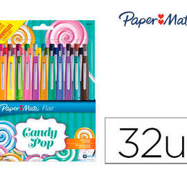 stylo-feutre-paper-mate-flair-original-pointe-moyenne-1mm-longue-durae-de-vie-pochette-32-coloris-assortis-candy-pop