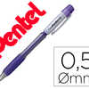 PORTE-MINE PENTEL FIESTA GRIP CAOUTCHOUC CONFORT AGRAFE ET GOMME RECHARGEABLE MINE 0,5MM CORPS COLORIS VIOLET