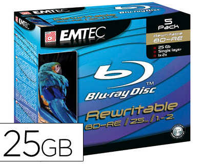 dvd-bd-re-emtec-inscriptible-25gb-vitesse-2x-blue-ray-bo-te-5-unit-s