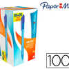 STYLO-BILLE PAPER MATE INKJOY 100 ACRITURE MOYENNE 0.5MM ENCRE ULTRA DOUCE RASISTE BAVURES RATRACTABLE BLEU PACK 100U STYLO-BILLE PAPER MATE INKJOY 100 ACRITURE MOYENNE 0.5MM ENCRE ULTRA DOUCE RASISTE BAVURES RATRACTABLE BLEU PACK 100U