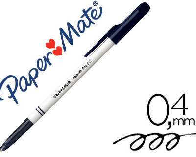 stylo-bille-paper-mate-fine-carbure-et-medium-criture-fine-0-4mm-encre-classique-bille-ind-formable-couleur-noire