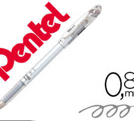 roller-pentel-m-tal-slicci-pointe-aiguille-criture-fine-0-8mm-corps-fin-court-13-5cm-encre-gel-couleur-argent