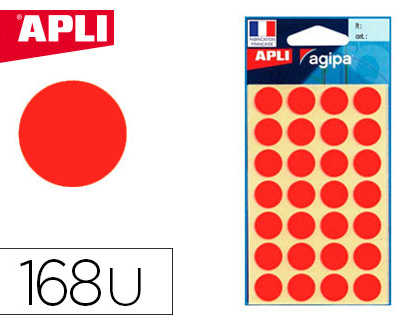 pastille-adhasive-apli-agipa-d-iametre-15mm-coloris-rouge-pochette-168-unitas