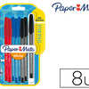 STYLO-BILLE PAPER MATE INKJOY 100 ACRITURE MOYENNE 0.5MM ULTRA DOUCE RASISTE BAVURES ASSORTIS BLISTER 8 UNITAS STYLO-BILLE PAPER MATE INKJOY 100 ACRITURE MOYENNE 0.5MM ULTRA DOUCE RASISTE BAVURES ASSORTIS BLISTER 8 UNITAS
