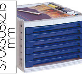 module-q-connect-6-tiroirs-sec-r-taire-superposable-doc-format-inclus-270x320mm-370x305x215mm-bleu-opaque