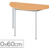 TABLE POLYVALENTE EOL DEMI-LUN E 120X60CM PLATEAU DACOR CHÊNE CLAIR PIETEMENT FINITION GRIS ALUMINIUM TABLE POLYVALENTE EOL DEMI-LUN E 120X60CM PLATEAU DACOR CHÊNE CLAIR PIETEMENT FINITION GRIS ALUMINIUM