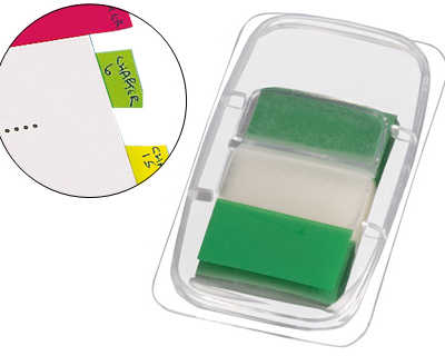 marque-pages-q-connect-standard-index-25x43mm-50f-coloris-vert