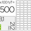 ATIQUETTE ADHASIVE Q-CONNECT 3 8.1X21.2MM COINS DROITS IMPRIMANTE JET D'ENCRE LASER COPIEUR 100 FEUILLES 6500 UNITAS ATIQUETTE ADHASIVE Q-CONNECT 3 8.1X21.2MM COINS DROITS IMPRIMANTE JET D'ENCRE LASER COPIEUR 100 FEUILLES 6500 UNITAS