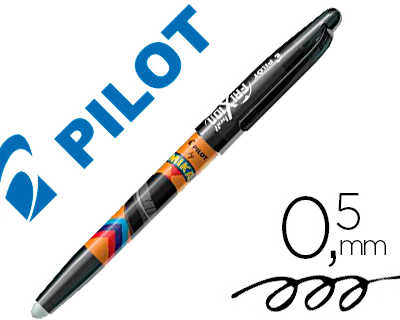 roller-pilot-frixion-ball-mika-dition-limit-e-chapeau-criture-moyenne-0-5mm-encre-effa-able-grip-couleur-noir