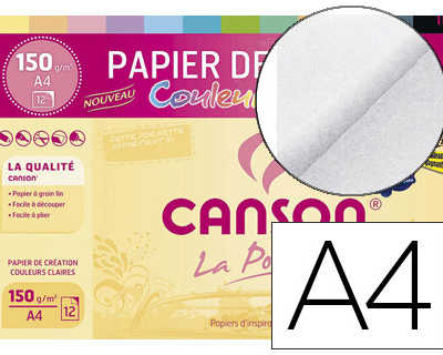 papier-dessin-canson-colorline-grain-fin-150g-a4-coloris-pastels-pochette-12f