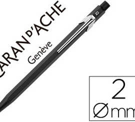 porte-mines-caran-d-ache-alumi-num-collection-fixpencil-taille-mine-incorpor-bouton-poussoir-clip-mine-2mm-corps-noir