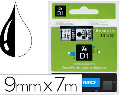 ruban-titreuse-dymo-d1-9mmx7m-coloris-impression-noir-transparent