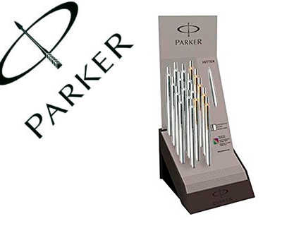 stylo-bille-parker-jotter-acier-pr-sentoir-18u