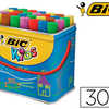 MARQUEUR BIC KIDS DACORALO INO DORE INSACHABLE AIR POINTE OGIVE INDAFORMABLE BLOQUAE COULEURS TRES VIVES POT 30 UNITAS