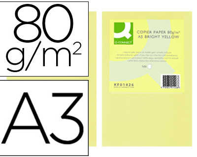 papier-couleur-q-connect-multi-fonction-a3-80g-m2-unicolore-champagne-ramette-500-feuilles