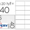 INSERT AVERY MICROPERFORÉ 40X75MM PORTE-BADGES PAPIER RECYCLÉ 220G/M2 COMPATIBLE LASER ÉTIQUETTES BOÎTE 20F 240 UNITÉS INSERT AVERY MICROPERFORÉ 40X75MM PORTE-BADGES PAPIER RECYCLÉ 220G/M2 COMPATIBLE LASER ÉTIQUETTES BOÎTE 20F 240 UNITÉS