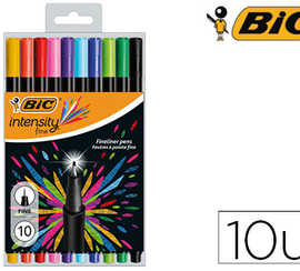 stylo-feutre-bic-pointe-fine-i-ntensity-pointe-aiguille-baguae-0-4mm-encre-fluide-sans-bavures-pack-10-coloris-assortis