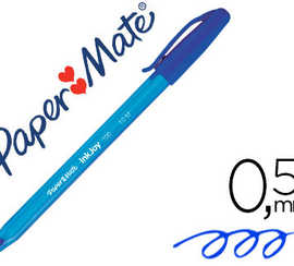 stylo-bille-paper-mate-inkjoy-100-acriture-moyenne-0-5mm-ultra-douce-corps-triangulaire-rasiste-bavures-coloris-bleu