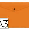 POCHETTE ENVELOPPE LIDERPAPEL POLYPROPYLENE 180 MICRONS A3 420X297MM 50F FERMETURE BOUTON RASISTANT TRANSPARENT ORANGE POCHETTE ENVELOPPE LIDERPAPEL POLYPROPYLENE 180 MICRONS A3 420X297MM 50F FERMETURE BOUTON RASISTANT TRANSPARENT ORANGE