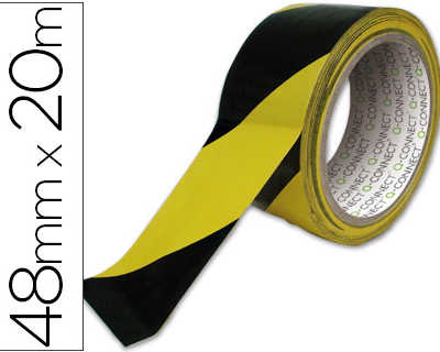 ruban-adhasif-q-connect-sacuri-sa-ruban-signalisation-rasistant-48mmx20m-coloris-noir-jaune