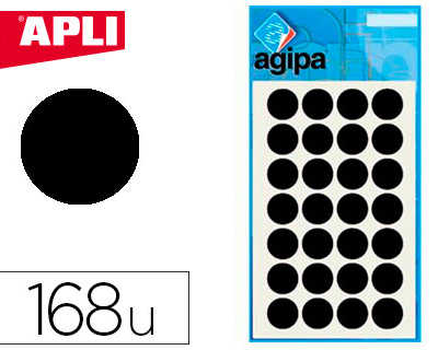 pastille-adhasive-apli-agipa-d-iametre-15mm-permanente-coloris-noir-pochette-168-unitas