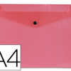 POCHETTE ENVELOPPE LIDERPAPEL POLYPROPYLENE 180 MICRONS A4 297X210MM 50F FERMETURE BOUTON RASISTANT TRANSPARENT ROUGE POCHETTE ENVELOPPE LIDERPAPEL POLYPROPYLENE 180 MICRONS A4 297X210MM 50F FERMETURE BOUTON RASISTANT TRANSPARENT ROUGE