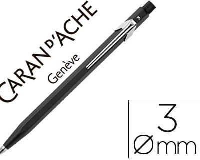 porte-mines-caran-d-ache-alumi-num-collection-fixpencil-clip-bouton-poussoir-taille-mine-incorpor-mine-3mm-corps-noir