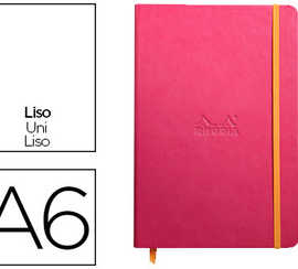 carnet-rhodia-webnotebook-a6-9-x14cm-couverture-simili-cuir-framboise-192-pages-90g-uni-alastique-marque-page-orange