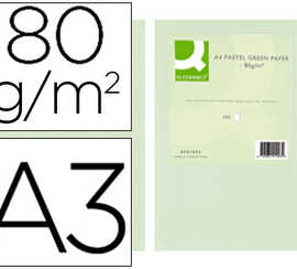 papier-couleur-q-connect-multi-fonction-a3-80g-m2-unicolore-vert-ramette-500-feuilles