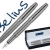 PARURE STYLO-BILLE STYLO-PLUME BELIUS GOREME CORPS CHROMA DATAILS MATS ENCRE BLEUE POINTE 1MM