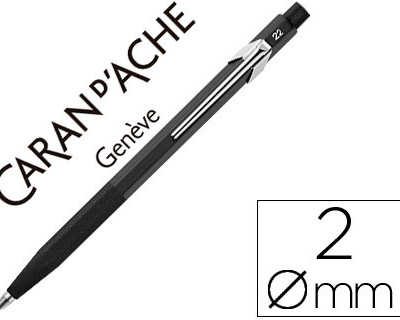 porte-mines-caran-d-ache-alumi-num-collection-fixpencil-grip-caoutchouc-taille-mine-incorpor-clip-mine-2mm-corps-noir