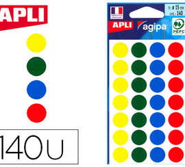 pastille-adhasive-apli-agipa-d-iametre-15mm-coloris-assortis-pochette-140-unitas
