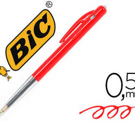stylo-bille-bic-m10-acriture-m-oyenne-0-5mm-encre-classique-ratractable-bouton-poussoir-lataral-coloris-rouge