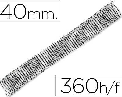 spirale-q-connect-metallique-relieur-pas-5-1-340f-calibre-1-2mm-diametre-40mm-coloris-noir-boite-25u