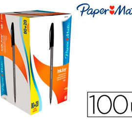 stylo-bille-paper-mate-inkjoy-100-acriture-moyenne-0-5mm-ultra-douce-corps-triangulaire-rasiste-bavures-noir-pack-100u