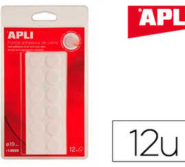 pastille-auto-agrippante-apli-adhasive-19mm-diametre-coloris-blanc-12-unitas