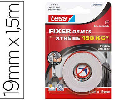 ruban-adhasif-tesa-extr-me-dou-ble-face-polyvalent-ultra-fort-fixer-objets-19mmx1-5m-supporte-10kg-10cm-coloris-blanc
