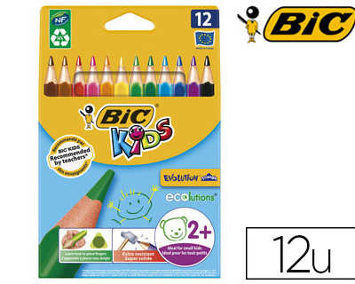 crayon-couleur-bic-kids-evolut-ion-rasine-synthese-140mm-triangle-gros-module-rasiste-mordillage-atui-carton-12-unitas