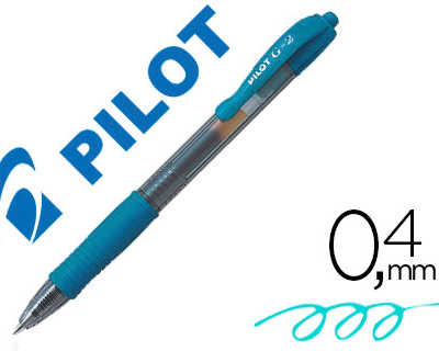 stylo-bille-pilot-g2-7-fun-ecriture-moyenne-0-4mm-encre-gel-ratractable-corps-translucide-grip-caoutchouc-turquoise