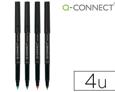 stylo-feutre-q-connect-permanent-pointe-fine-multi-supports-cd-dvd-plastique-couleur-noir-pochette-4-unit-s